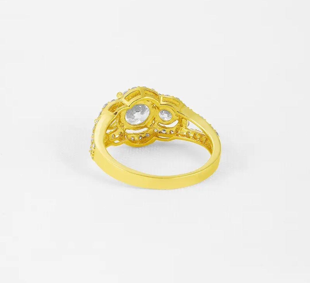 Solid gold 6.5mm moissanite ring