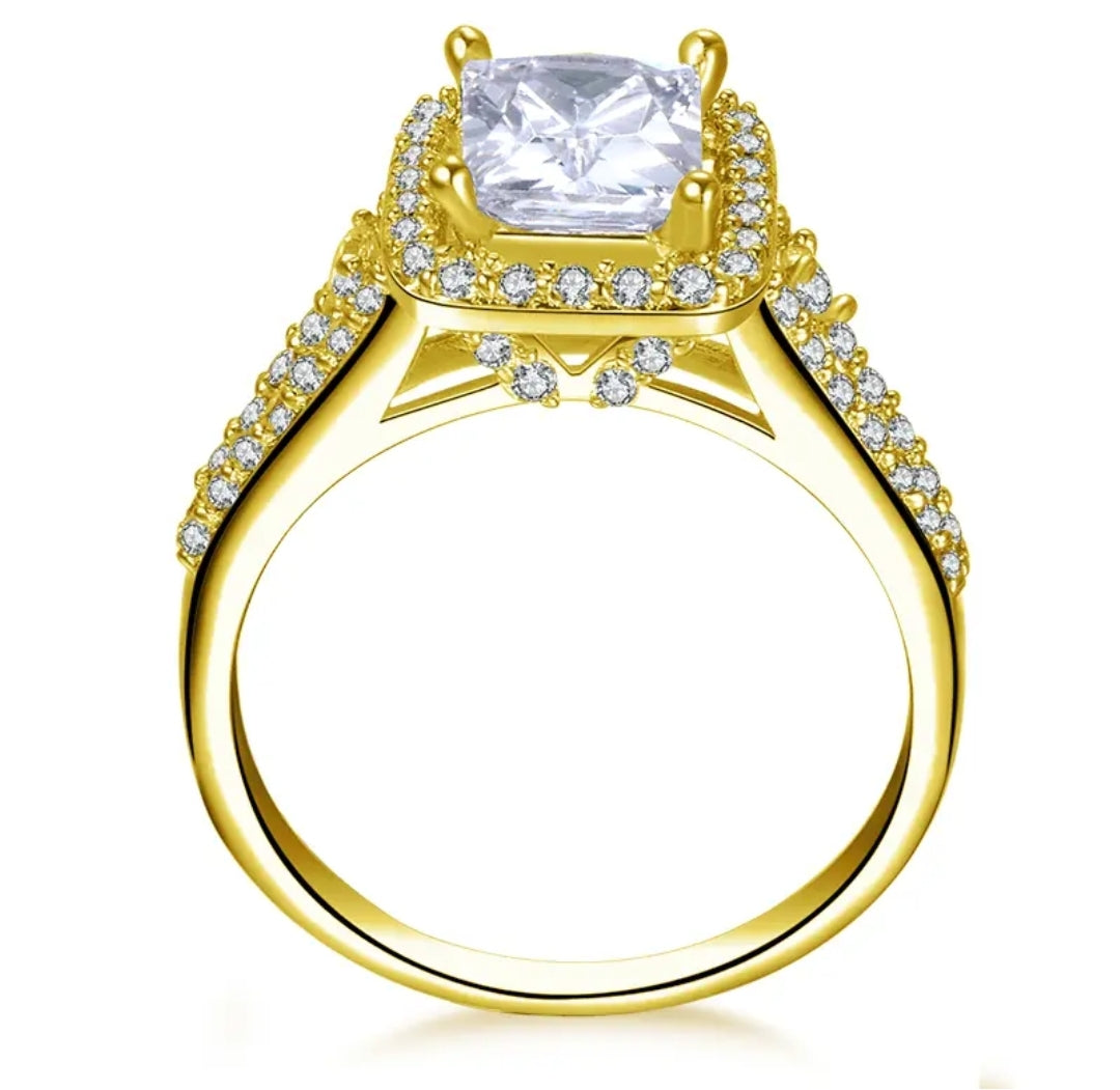 Solid gold 1ct radiant cut moissanite ring