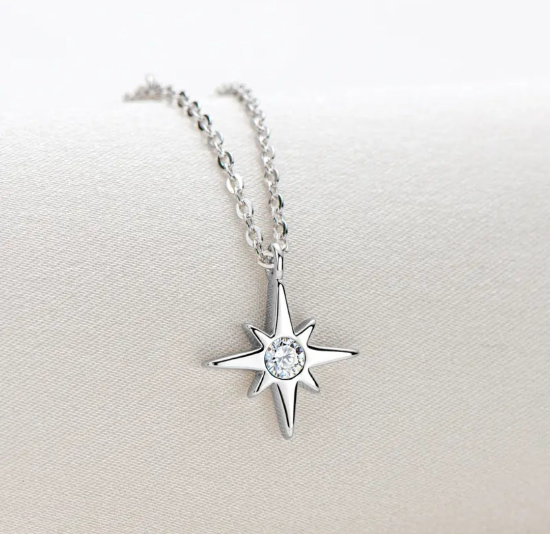 3mm star shape Moissanite pendant necklace