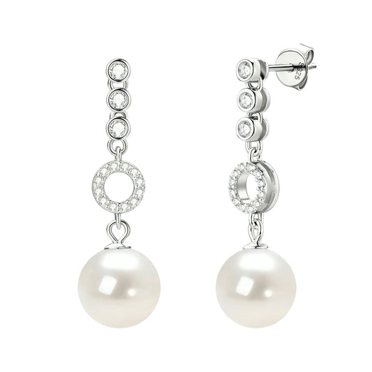 Cultured freshwater pearl drop earrings