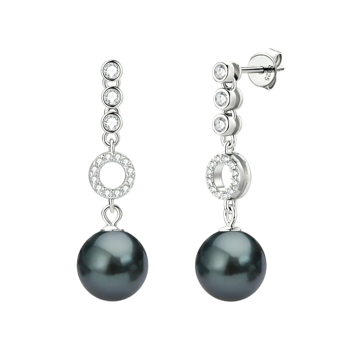 Tahitian black pearl drop earrings