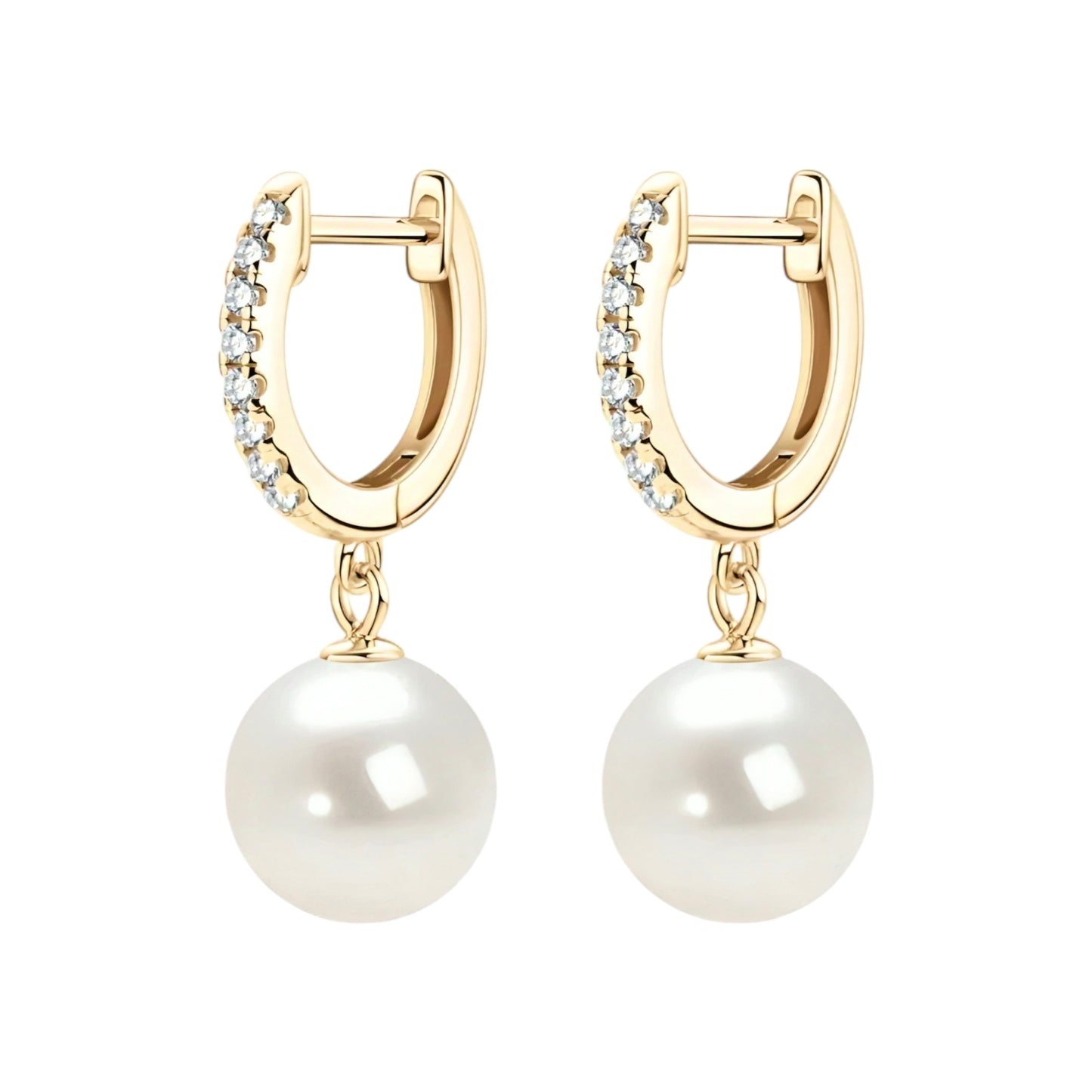 Moissanite pearl drop earrings