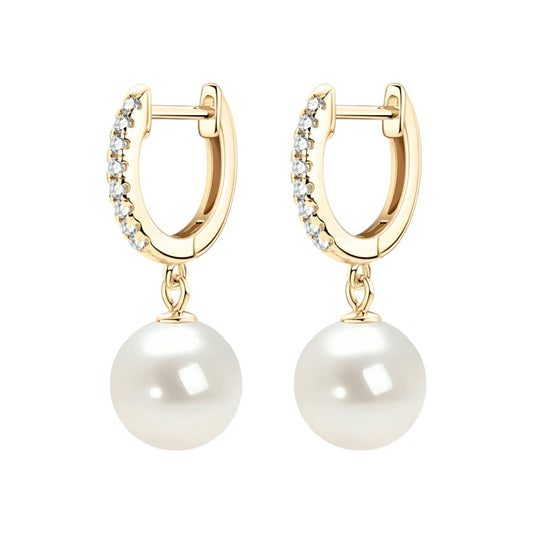 Moissanite pearl drop earrings