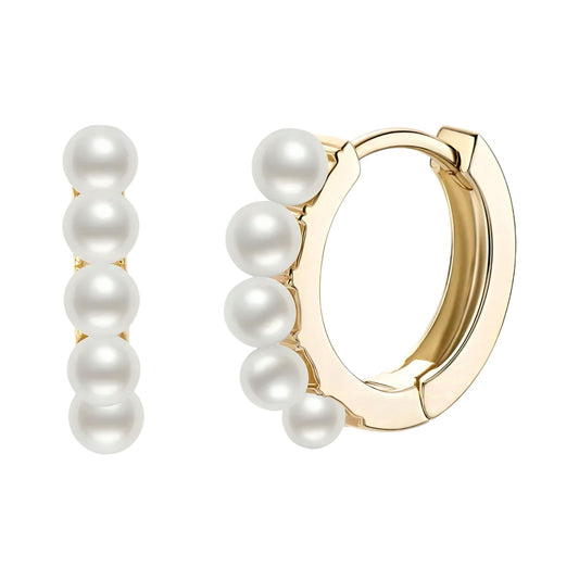 3.5-3.7mm 10pcs pearl hoop earrings