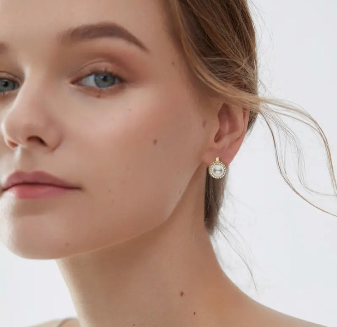 7mm round pearl earrings