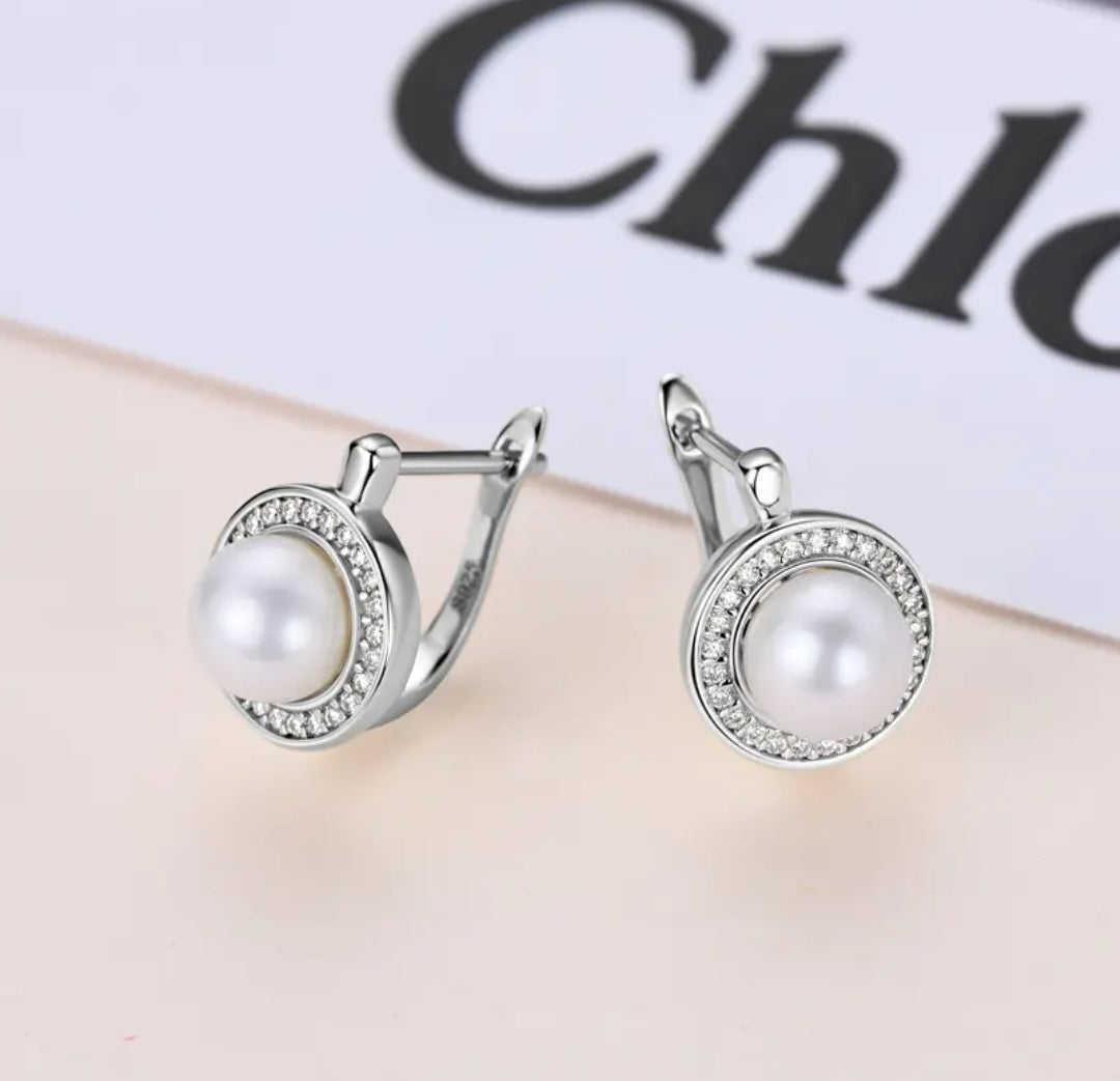 7mm round pearl earrings