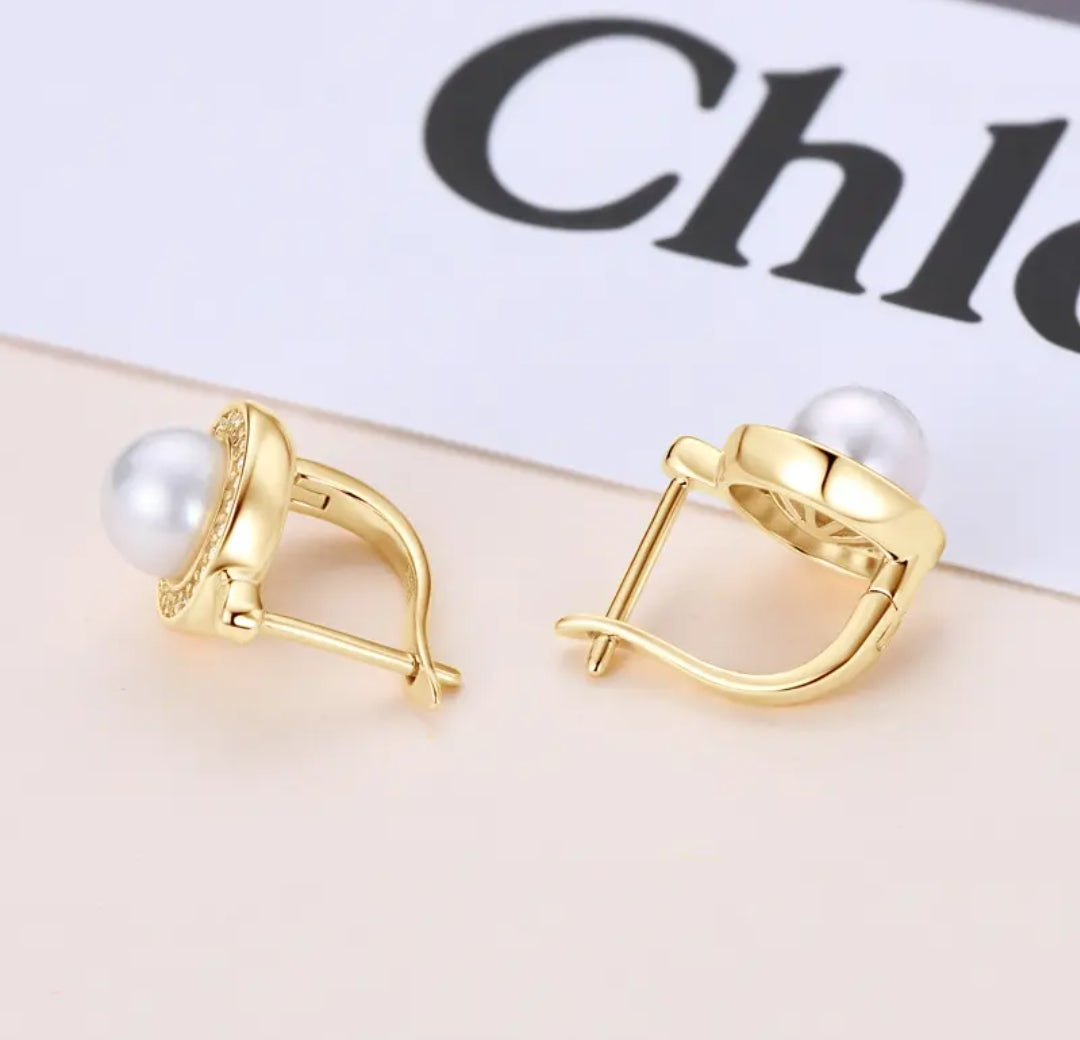 7mm round pearl earrings
