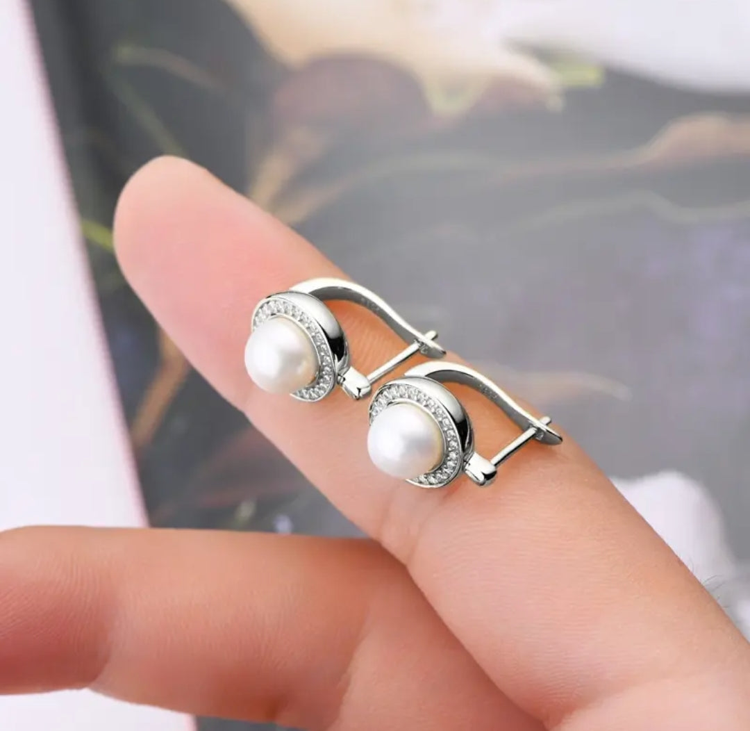 7mm round pearl earrings