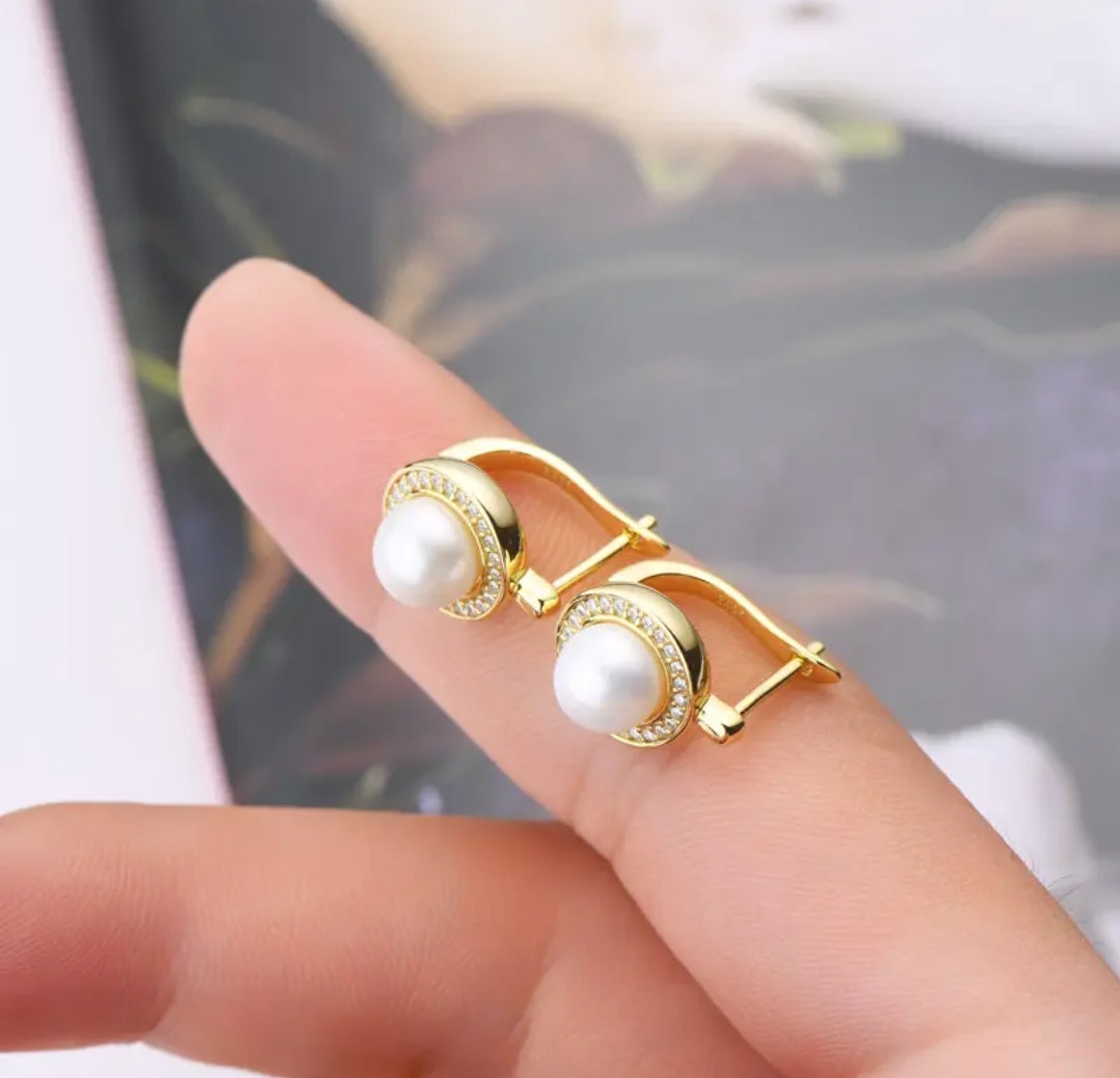 7mm round pearl earrings