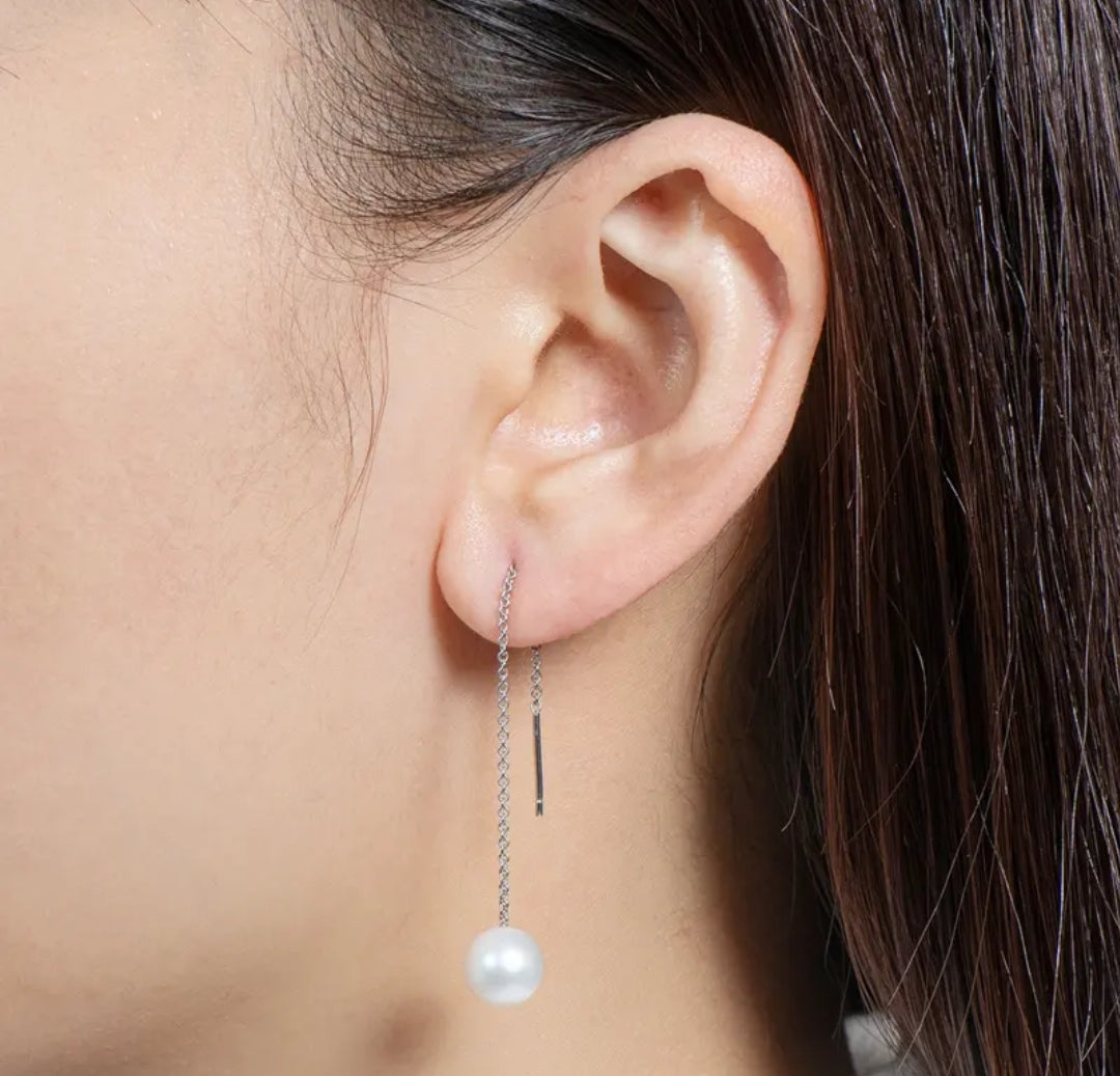 8-9mm drop freshwater pearl earrings