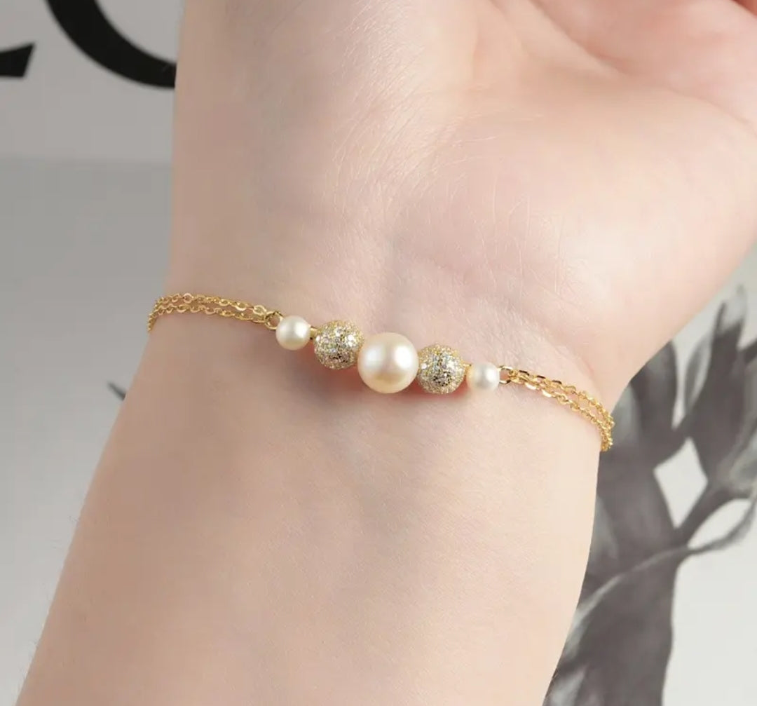 7mm/4mm white pearl bracelet