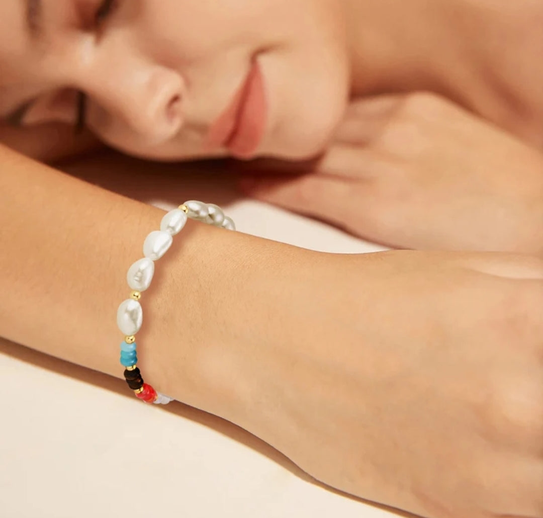 8mm elegant white pearl bracelet