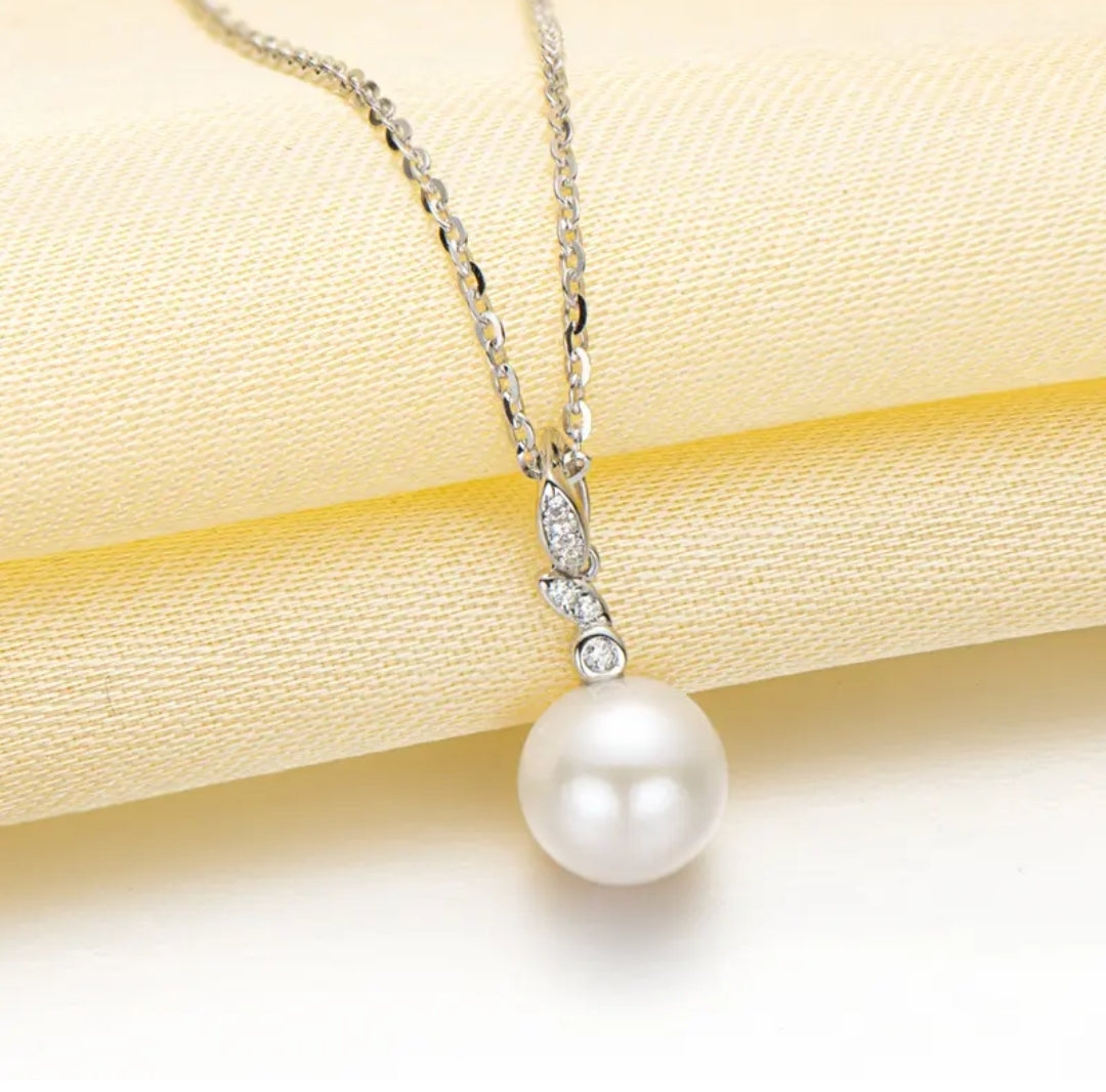 7.5-8mm leaves shape pearl pendant necklace