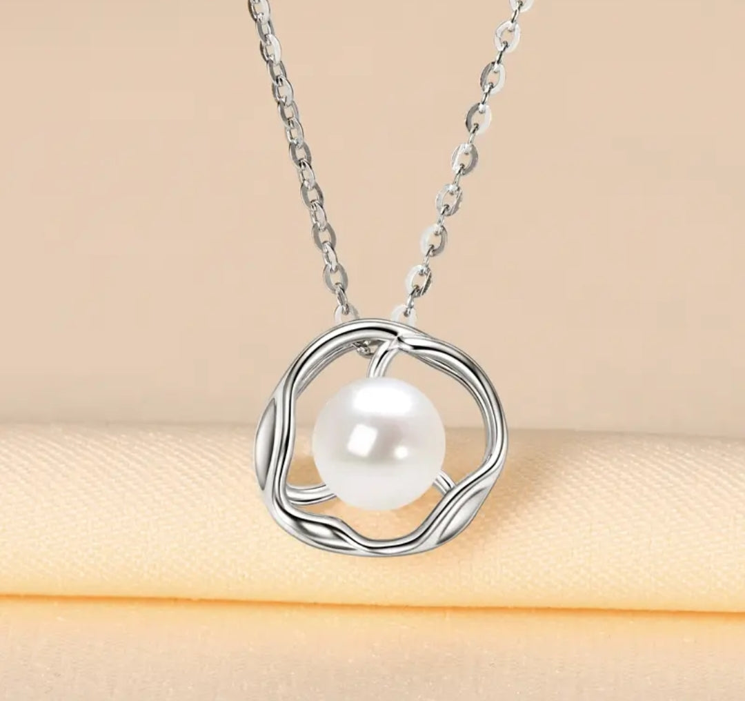 6.5-7mm natural pearl pendant necklace