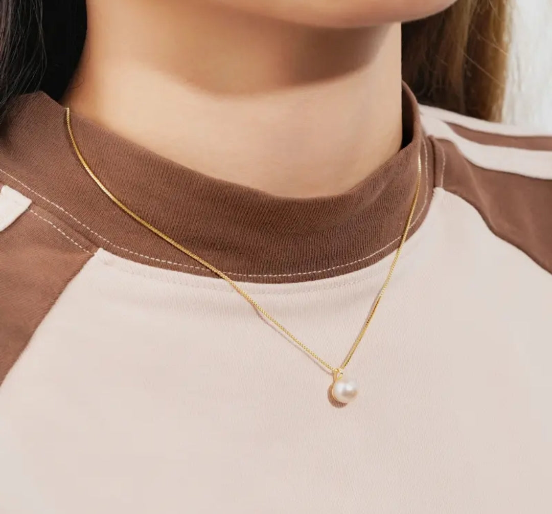 8-9mm divine white pearl pendant necklace