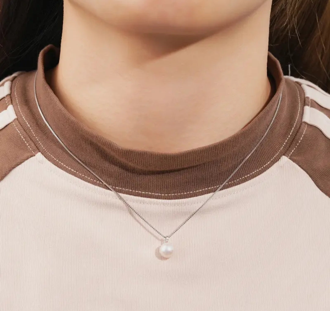 8-9mm divine white pearl pendant necklace