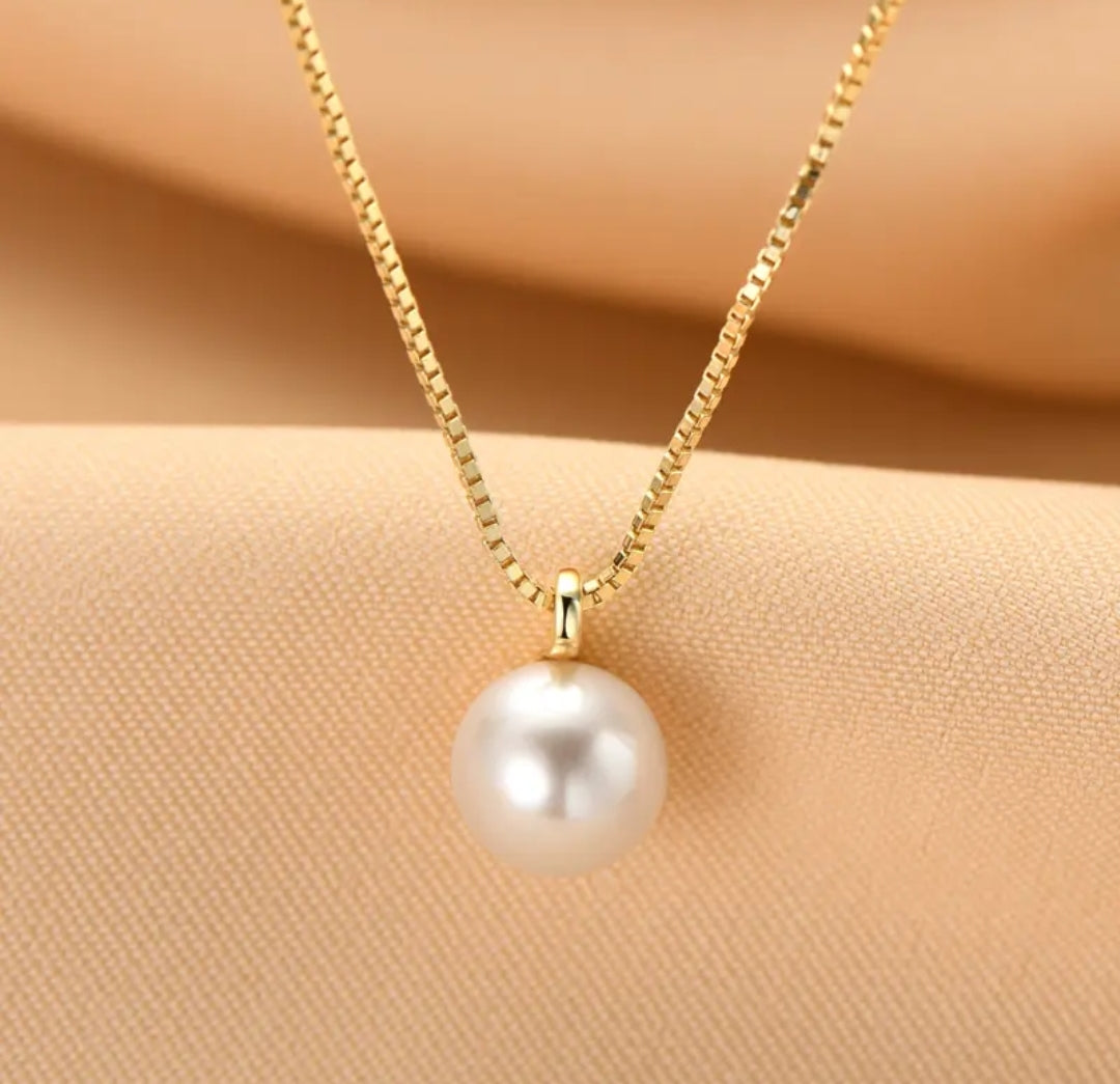 8-9mm divine white pearl pendant necklace