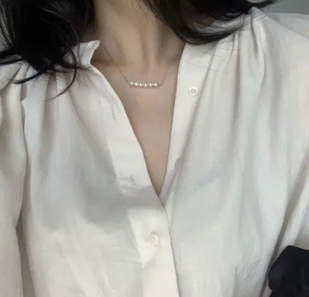 5.5 - 5mm multi pearl pendant necklace