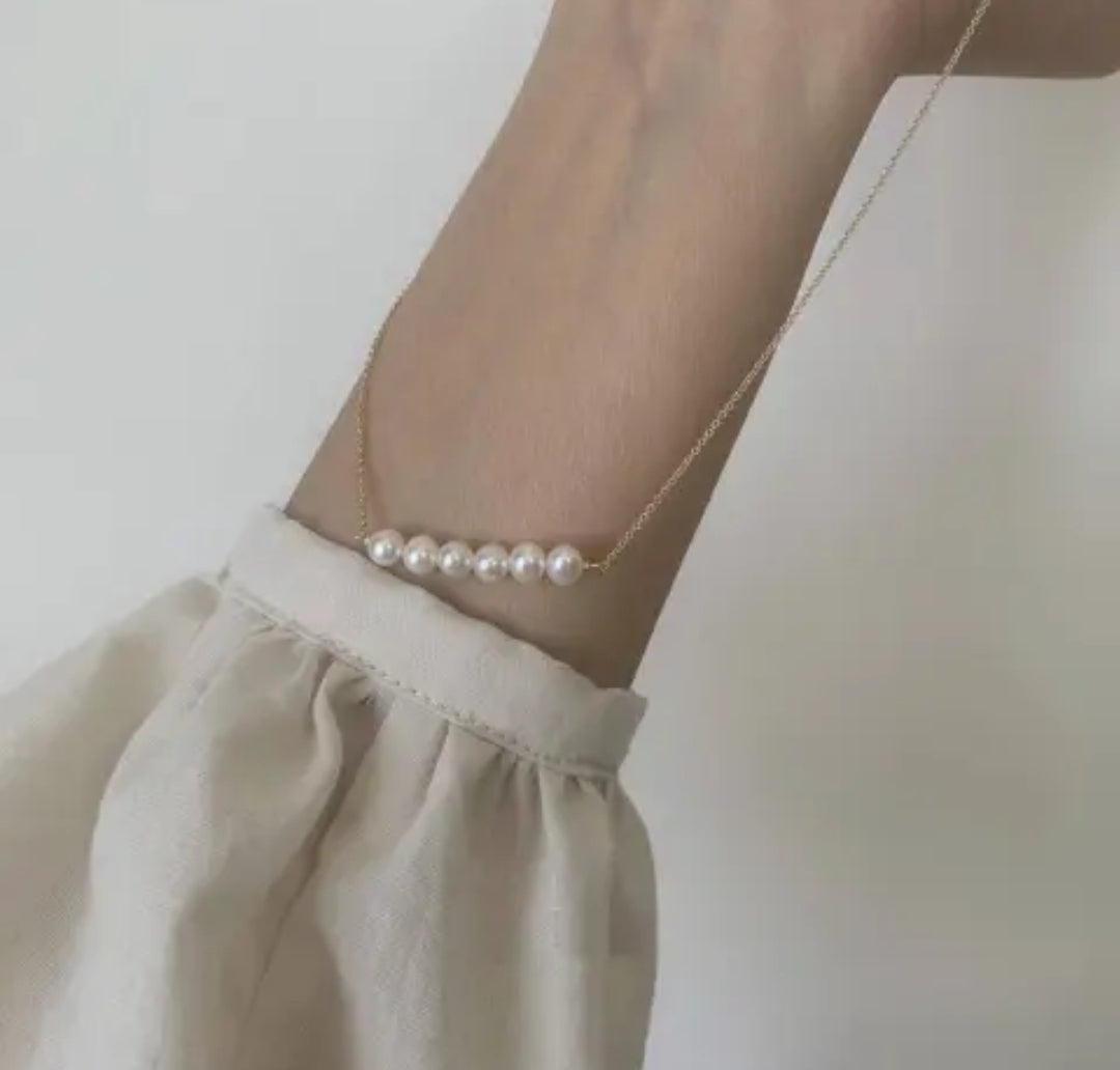 5.5 - 5mm multi pearl pendant necklace