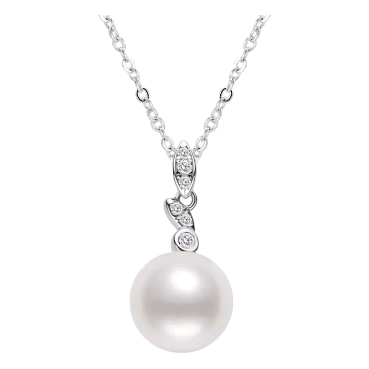 7.5-8mm leaves shape pearl pendant necklace