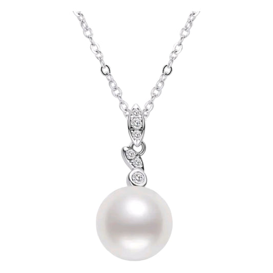 7.5-8mm leaves shape pearl pendant necklace