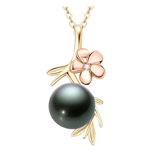 9.5-10mm flower shape pendant necklace