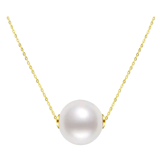 9.5-10 round pearl pendant necklace