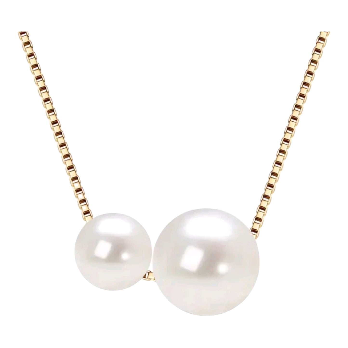 5mm and 7mm real pearl pendant necklace
