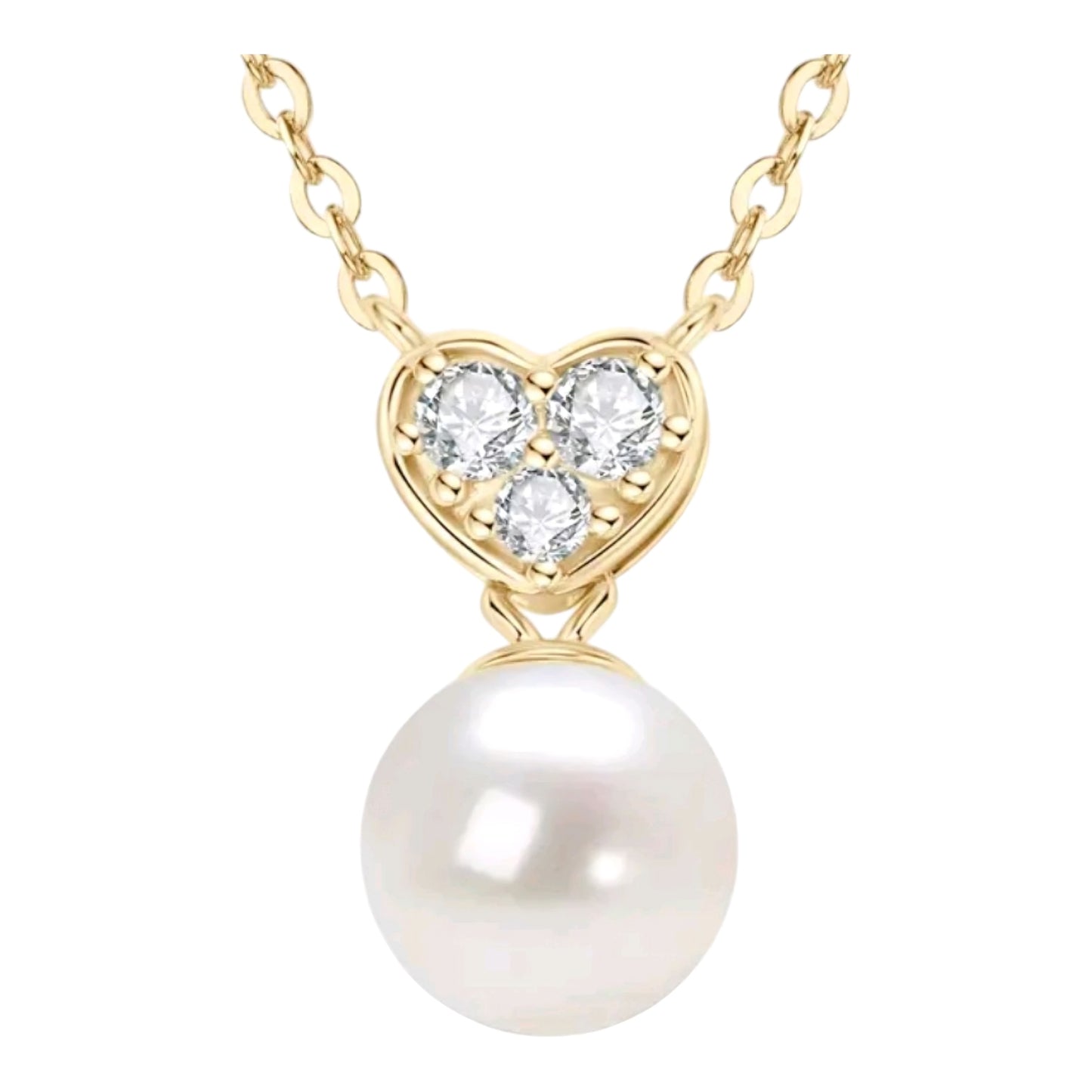 8-9mm real pearl and moissanite pendant necklace