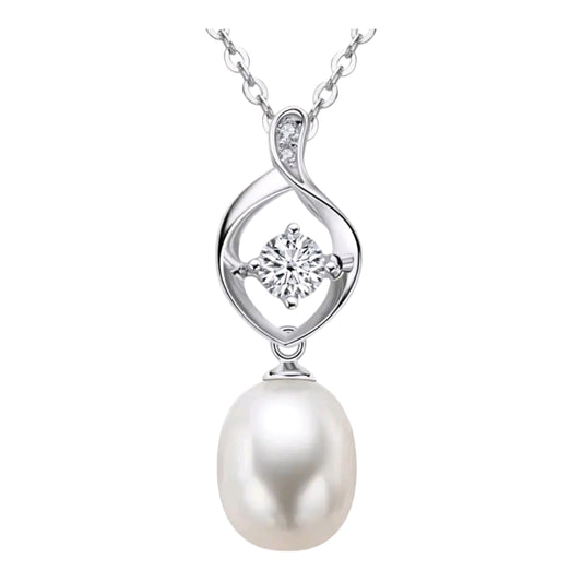 9mm natural pearl pendant necklace