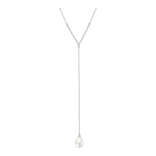 8mm Y chain pearl pendant necklace
