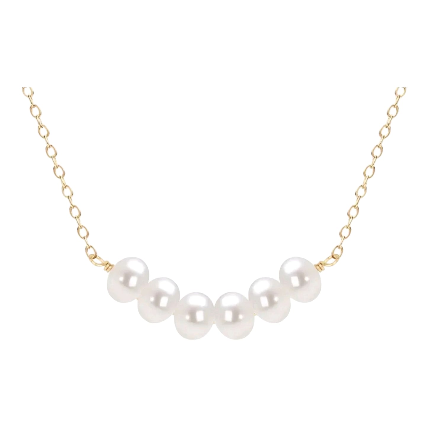 5.5 - 5mm multi pearl pendant necklace