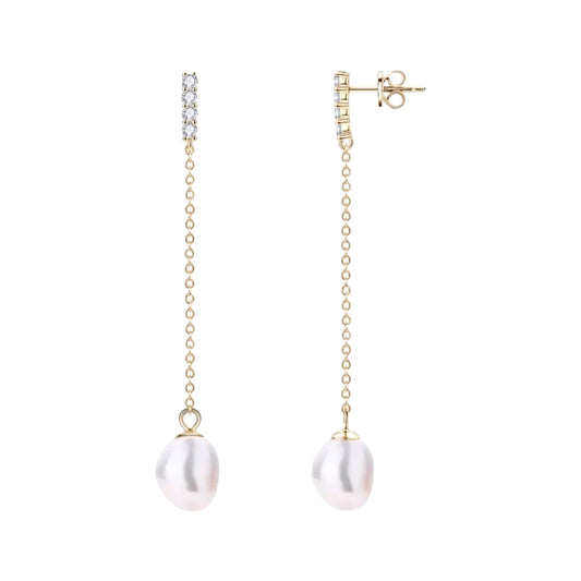 9-10mm oval shape pearl earrings