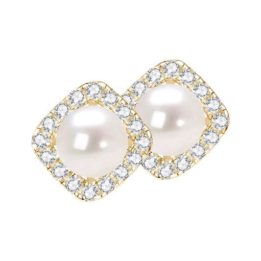 6mm stud pearl earrings
