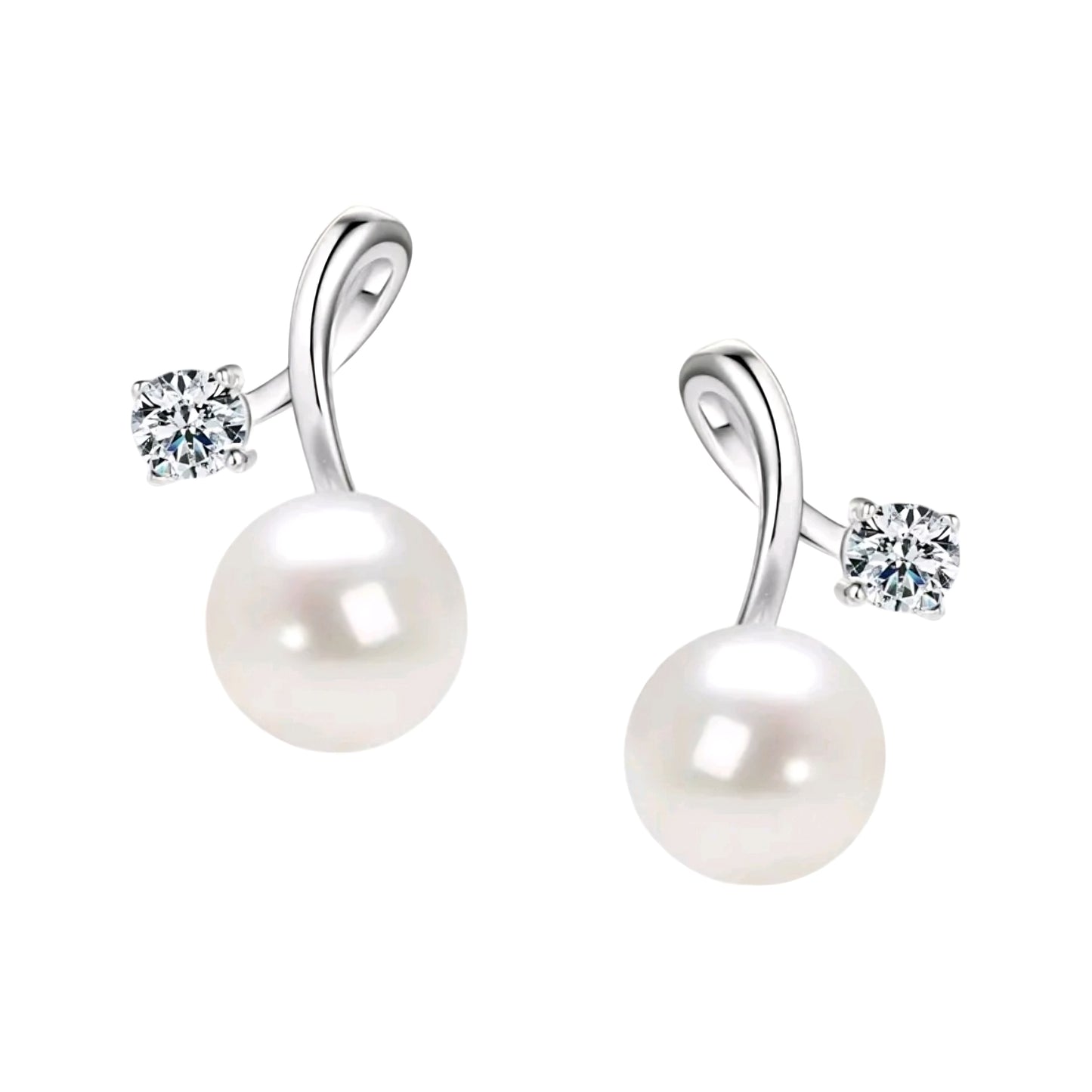 8mm twisted pearl earrings