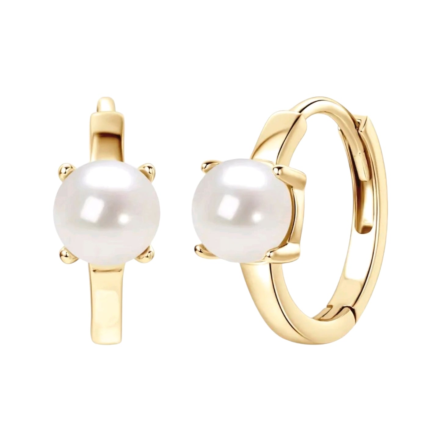 5mm hoop pearl earrings