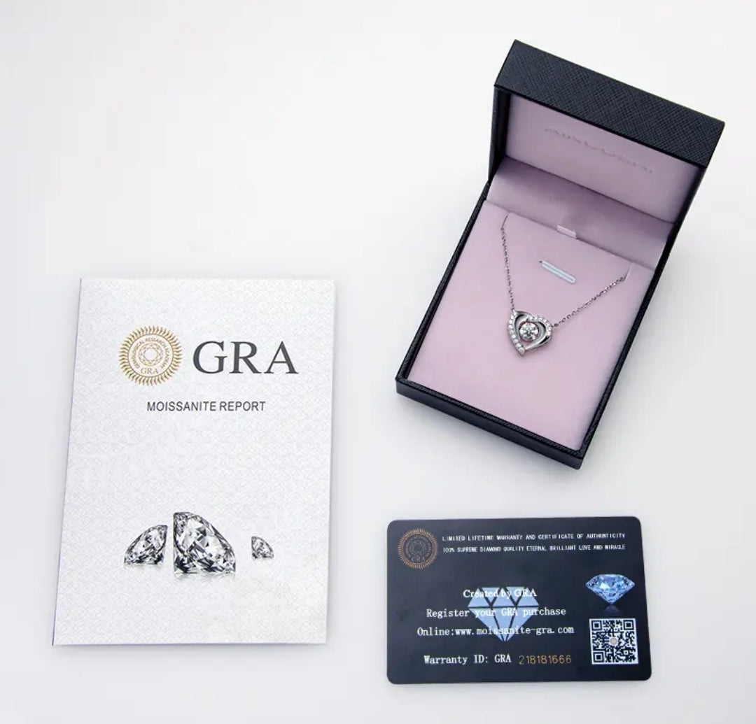 6mm heart shape Moissanite pendant necklace