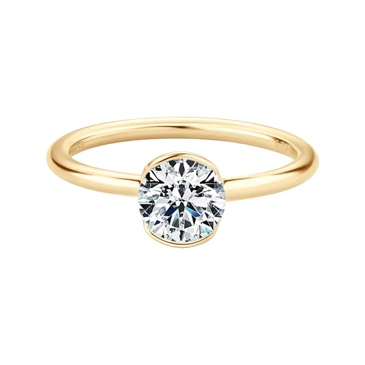 6.5mm moissanite engagement ring