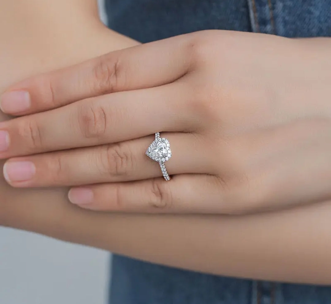 1ct heart shape moissanite engagement ring