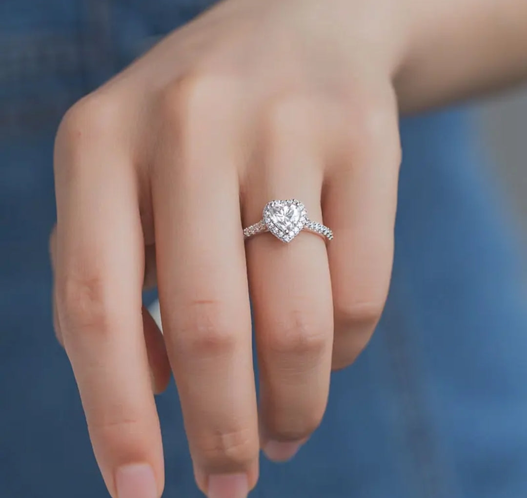 1ct heart shape moissanite engagement ring