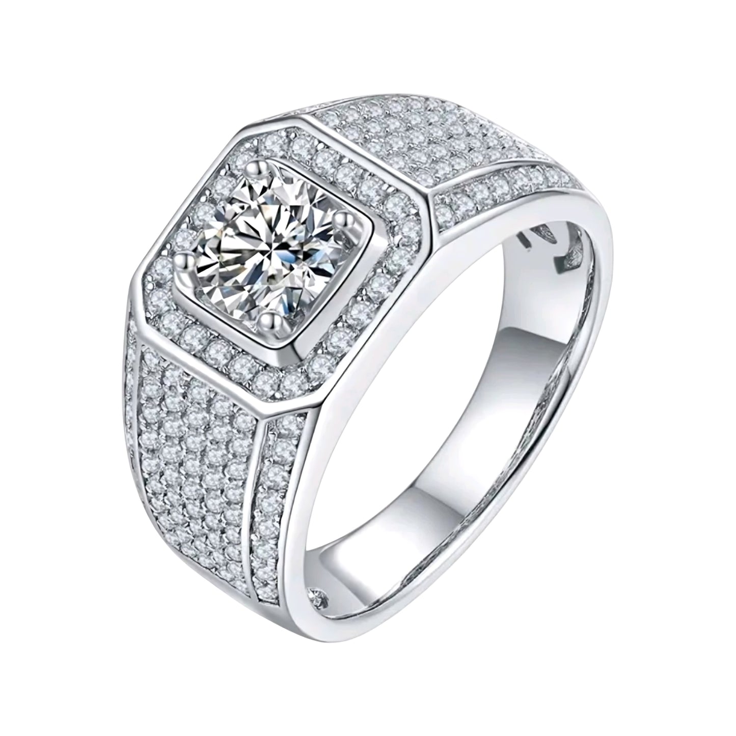1ct elegant moissanite ring for men