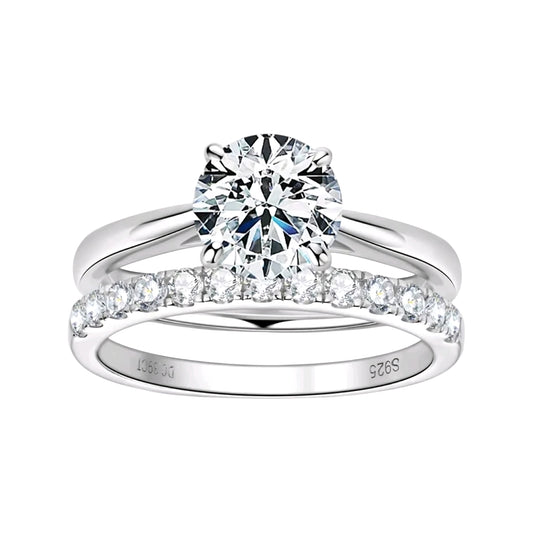8mm and 2mm*13pcs moissanite engagement ring
