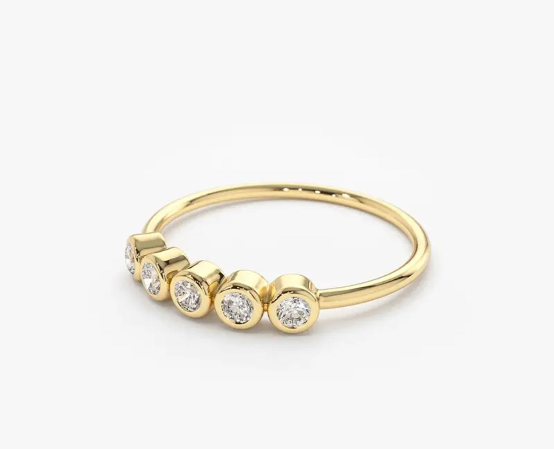 3mm 5pcs moissanite engagement ring