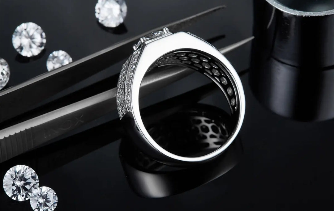 1ct elegant moissanite ring for men