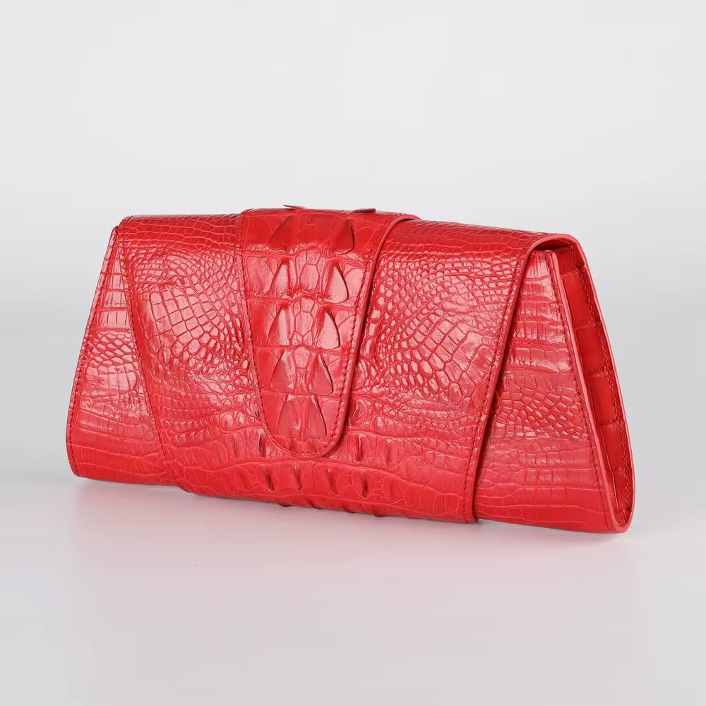Crocodile Leather Clutch Purse for Women | Handmade in Italy