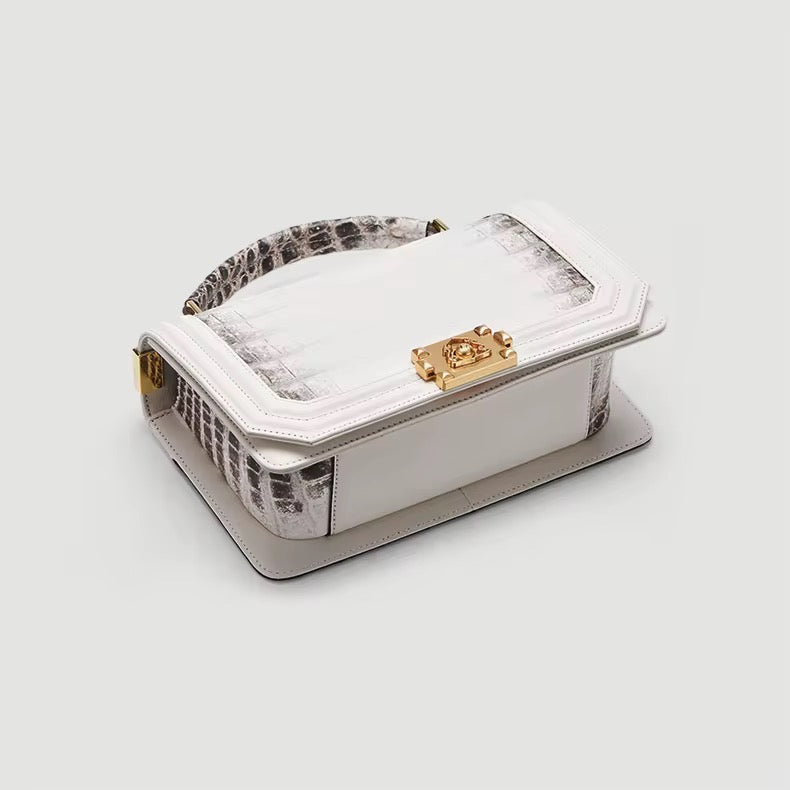 Vintage Crocodile Leather Chain Bag | Handmade in Italy | Noiyan