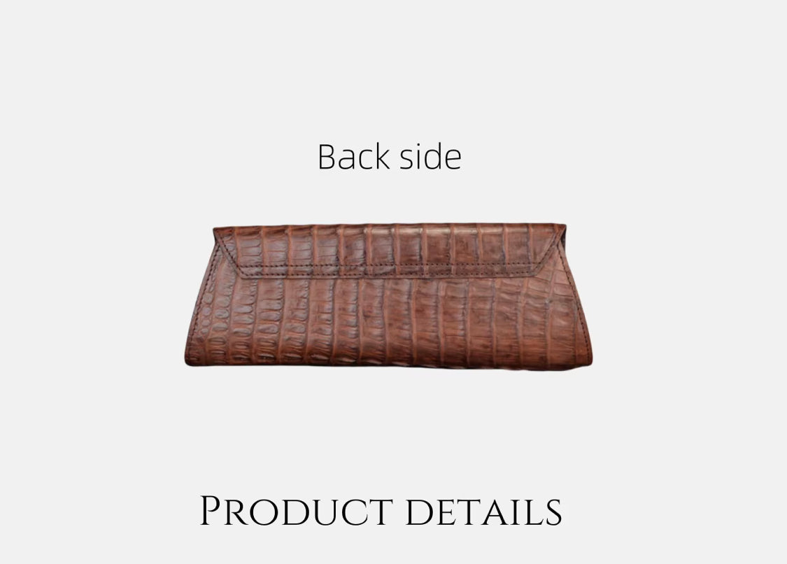 Crocodile Leather Clutch Purse for Women | Handmade in Italy