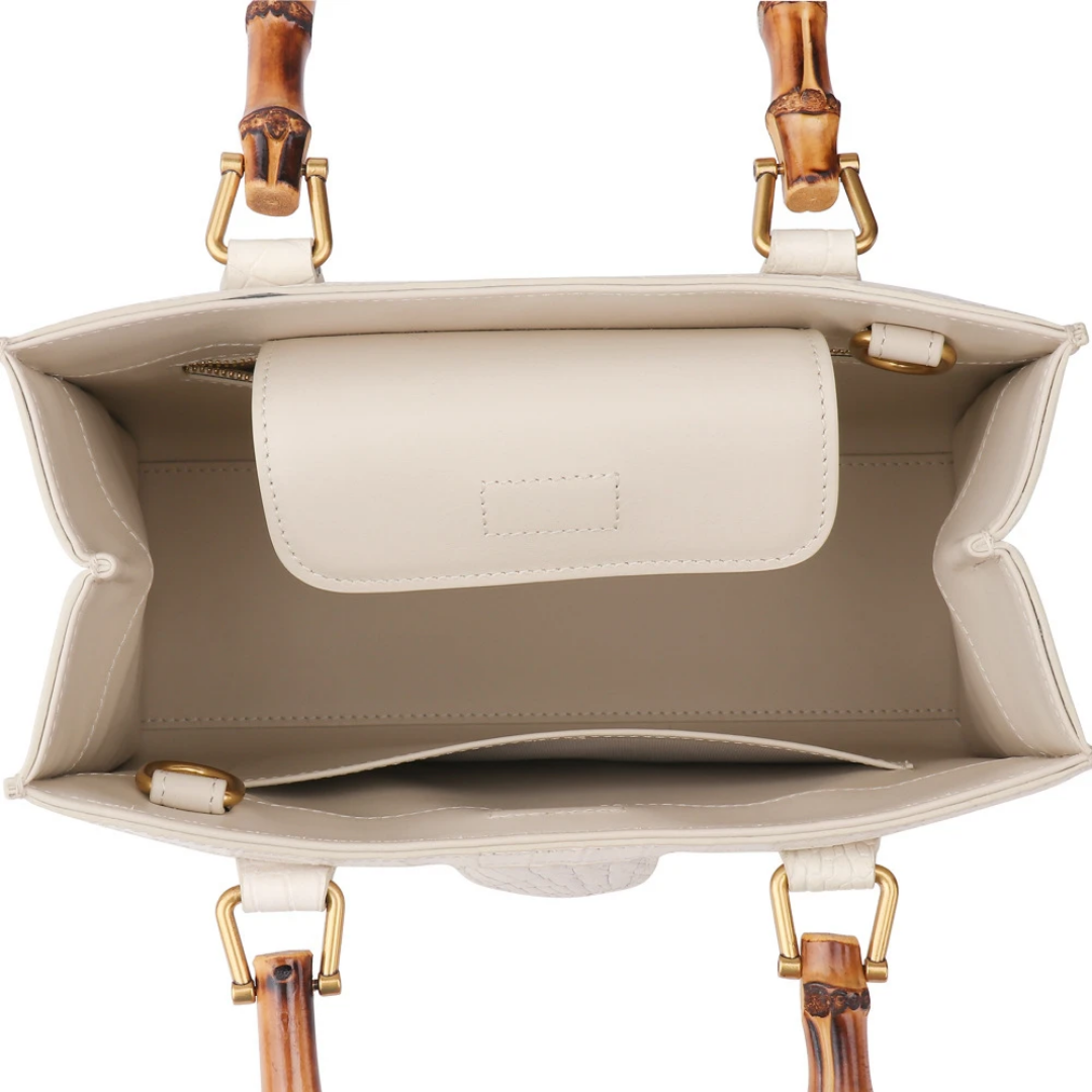 Unique White Crocodile Leather Bag | Handmade in Italy | Noiyan