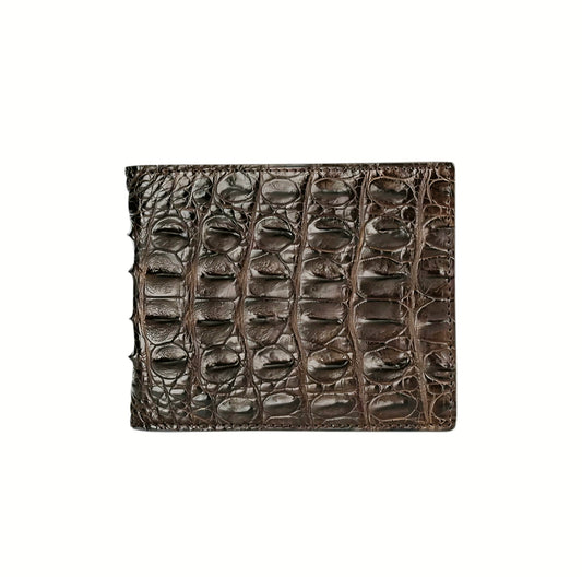 Brown Crocodile Leather Wallet for Men | Handmade in Italy – Head, Tail, Back & Belly