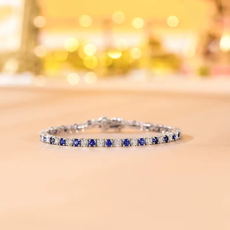 0.1ct each stone Real Sapphire Bracelet